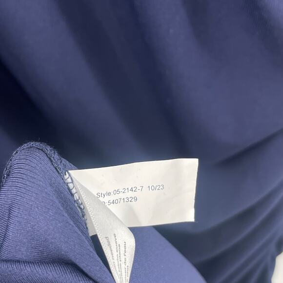 ELOQUII Dress Size 20 Navy NWT Midi Stretch Sleeveless Ruched Bodycon Plus Curvy - Picture 13 of 15